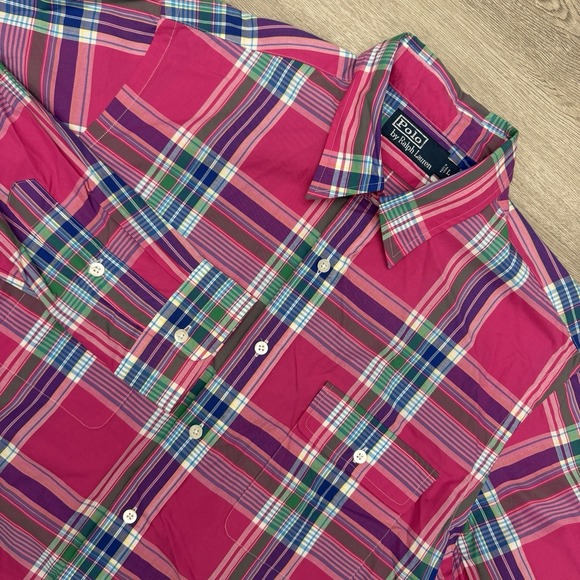 Polo Ralph Lauren Other - Polo Ralph Lauren Classic Fit Shirt Mens L Pink Plaid Button Down Cotton NWOT